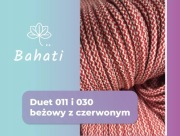 Sznurek do szycia BAHATI 7 mm duet 011 jasny beż i 030 czerwony
