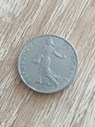 moneta 1/2 frank Francja rok 1974 