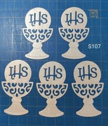 SCRAPKI KRAKÓW KOMUNIA kielich 5 szt. biel perła