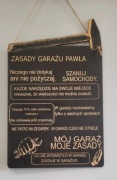 Tablica zasady garażu 