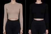 Zestaw crop top z długim rękawem 