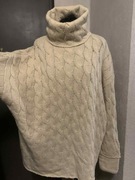 ZARA sweter tunika oversize z golfem gruby duży wzory