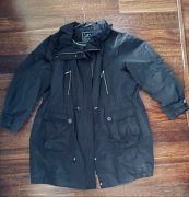 Czarna kurtka parka John Rocha 22/50 parka przejściowa wodoodporna płaszcz