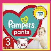Pampers Pieluchomajtki Pants 3 (6-11kg) 62 szt.