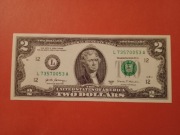 USA 2 DOLARY SERIA 2017A BANK OF SAN FRANCISCO L-12 STAN UNC