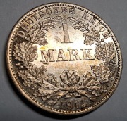 Moneta 1 Marka 1914 A srebro MENNICZA