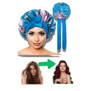 CZEPEK DO SPANIA NOCNY NA WŁOSY SATYNOWO-JEDWABNY CZAPKA NOCNA NIEBIESKA