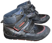 Czarne skórzane jesienno - zimowe Trzewiki na rzepy Lasocki 31 (20 cm) 