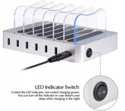 Stacja ładująca USB PRITEK z 6 Portami 6 Kabli