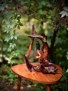 Lampa z korzenia, rustykalny klimat, ręcznie wykonana