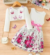 Nowa Sukienka i bolerko kwiaty 116 cm