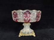 Piękna Antyczna Patera Kryształ Francuski B117