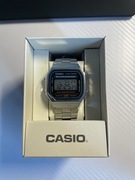 Casio A168 – kultowy zegarek retro, srebrna bransoleta, nowy
