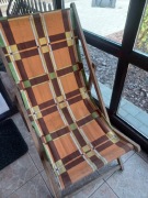 Stary Drewniany leżak plażowy PRL 