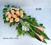 Kompozycje kwiatowe, stroik na cmentarz, na grób, kalie, róże