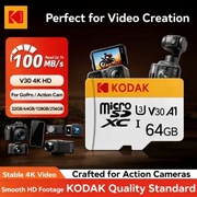 Karta pamięci KODAK 64GB MicroSD SDXC C10 V30 U3 A1 4K PREMIUM Chip 100MB/s