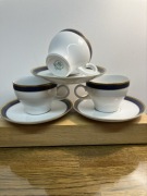 filiżanka 3 szt KAHLA kobaltowe złocenia zielona stgnatura śliczne