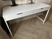 Biurko Alex IKEA białe 132x58, 2 szuflady