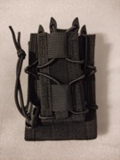 Ładownica MOLLE na 2 magazynki: 1 pistoletowy + 1 karabinowy CZARNA