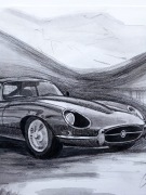 Obraz jaguar E-Type ręcznie malowany 500x700