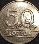 POLSKA PRL 50 ZŁ ZŁOTY 1990 r.