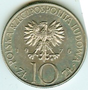 10 ZŁOTYCH 1976 MICKIEWICZ CuNi - lustrzanka !!!