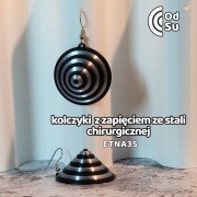 Kolczyki ETNA 35 - czarno-srebrne