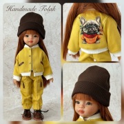 Zestaw 4w1 bluzka,czapka,spodnie,kurtka dla lalek Paola Reina 32cm