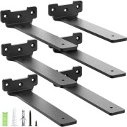 Yeabett uchwyty półkowe 6szt. metalowe 10cm nośność 75kg czarny