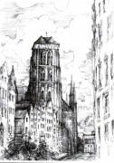 3 prace tworzące cykl pt "Gdańsk w grafice" 
