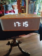 Budzik Zegar z funkcją bezprzewodowego ładowania głośnik Bluetooth 