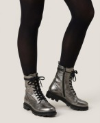 Venezia srebrne botki ze skóry naturalnej 37