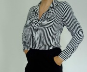 Koszula w pionowe paski Mohito r. 36 (S) | Klasyczna bluzka w paski 