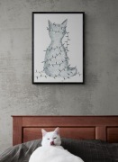 Kot w lampkach handmane digital produkt cyfrowy rysunek