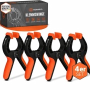Zaciski sprężynowe WERKHELD 4szt. nylon 7cm 13kg pomarańczowe