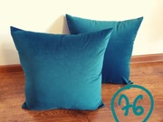 P076 poszewki na poduszki 40x40 zielona welwet