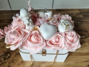 Prezent komunia chrzest box kwiatowy