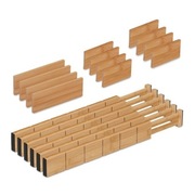 Przegródki do szuflad 18 el. Bambus