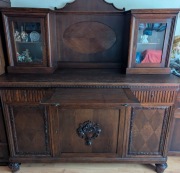 Potężny dębowy bufet antyk – Art Deco / Międzywojnie – rzeźbiony, unikat