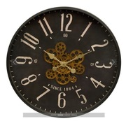 Duży czarny zegar ścienny średnica 55 cm 