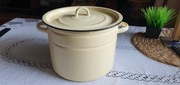 Garnek emaliowany 7,5 L klasyczny, kremowy