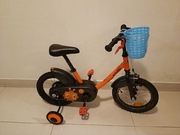 Rowerek dziecięcy B-twin, 14 cali, 500 robot, koła, pomarańczowy