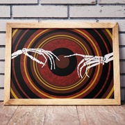 Plakat Poster Kościotrup Dłonie Kolorowy A3