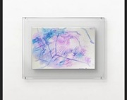 "Zima w mieście z lotu ptaka" oryg. obraz tuszem akrylowym z sygn. i cert.