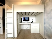 Ikea SMASTAD Łóżko piętrowe z biurkiem szafką półkami szufladami