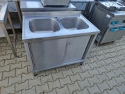 Zlew Gastronomiczny 2 Komorowy Drzwi Suwane 100/60/85