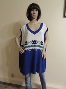 ULLA POPKEN sweter bezrękawnik we wzory plus size nowy _ 58/60