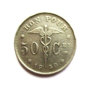 50 centymów 1930 r.  Belgia Belgique