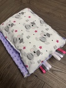 Komplet Minky kocyk poduszka miś teddy