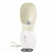 Butelka na wodę z miseczką - kremowo biała